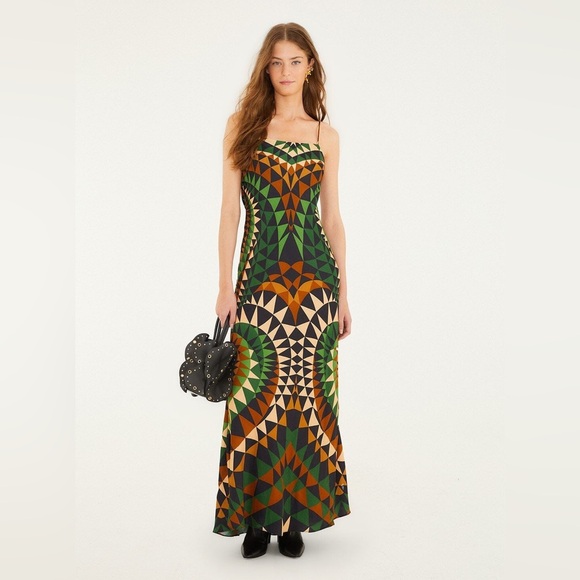Farm Rio Multicolor Heart Deco Slip Maxi Dress - Picture 2 of 5